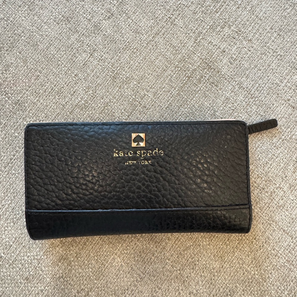 Kate Spade Black Pebbled Leather Wallet